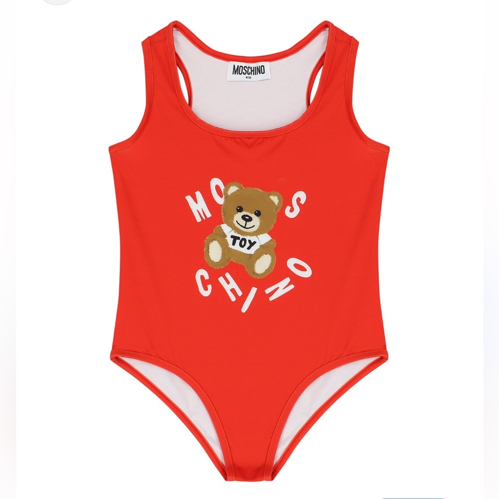 Moschino Red Teddy Bear One-Piece Swimsuit